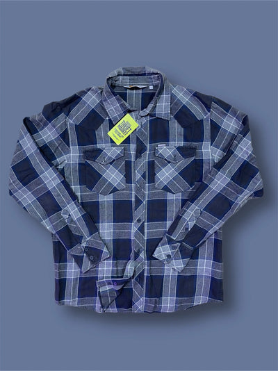 Thriftmarket Camicia Blu flanella scozzese Carhartt tg L Thriftmarket