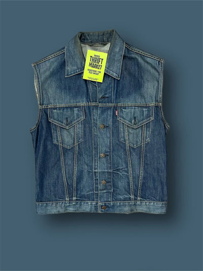 Thriftmarket Gilet smanicato levis vintage jeans tg XXL Thriftmarket